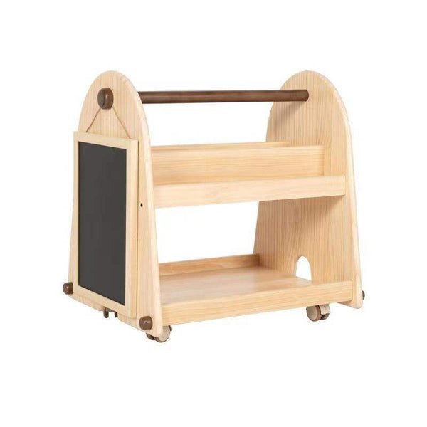 Chiquitos Nordic Style Solid Wood Children'S Bookshelf Moveable Picture Book Organizer Student Combination Bookcase