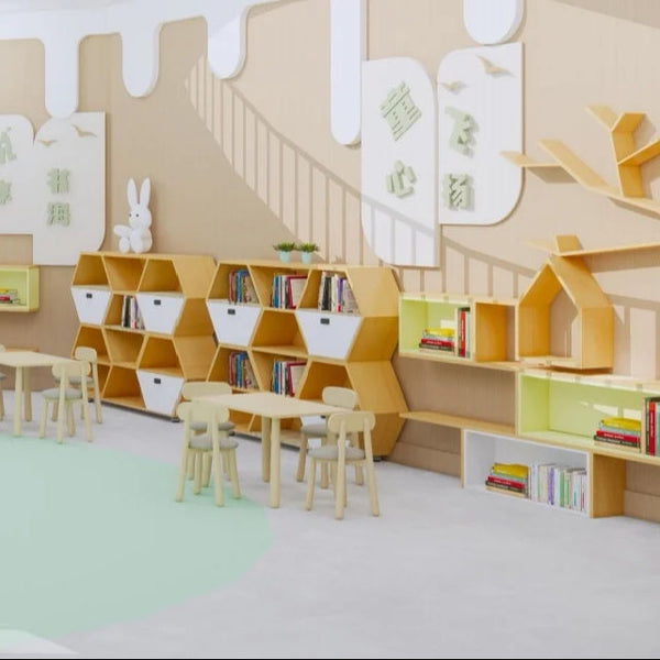 Chiquitos Classroom Furniture Design For Kindergarten And Preschool Child Care Library Solid Wooden Preschool Furniture Set