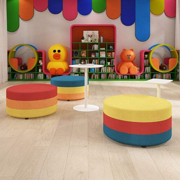 Chiquitos Colorful Circular Modern Modular Leisure Home Fabric Sofa Low Stool For Office Clothing Store Waiting Area Lobby