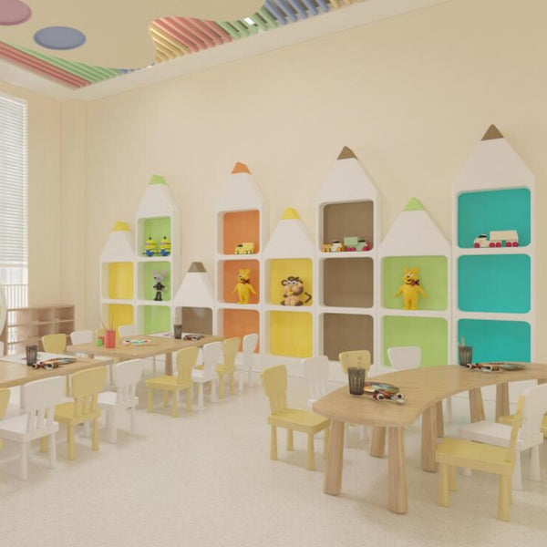 Chiquitos Creative Design Library Furniture for Kids Daycare Bookshelf Wooden Reading Room Design kids library furniture