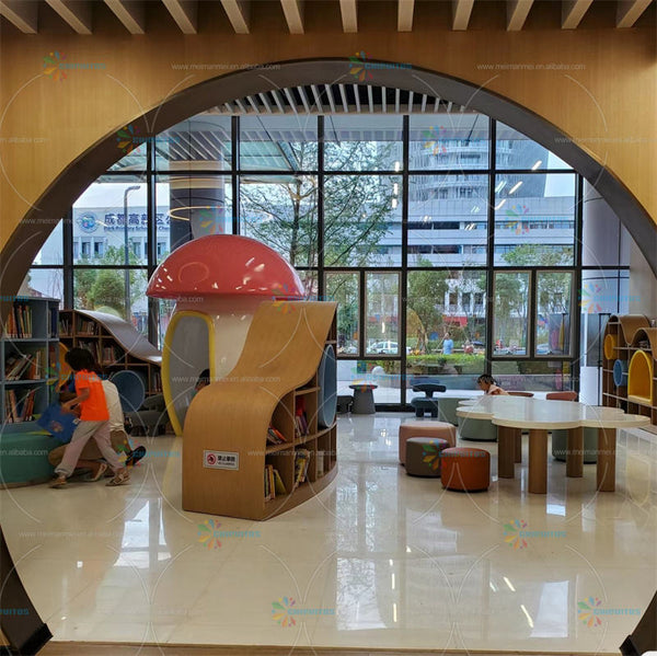 Chiquitos Library Irregularity Wooden Bookshelf school furniture sets kindergarten daycare center large book shelf bookcase