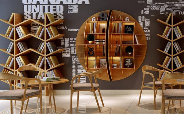 Chiquitos Circular wall bookshelf lattice wall shelf shelf living room study soft decoration design simple bookcase