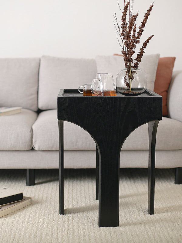 Chiquitos Black Sofa Sideboard Corner Table Italian Coffee Table Light Luxury Solid Wood Japanese Square Table