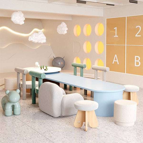 Chiquitos Kindergarten Preschool Wood Nordic Furniture Minimalist style Children School Study Reading Chair and Table for Kids