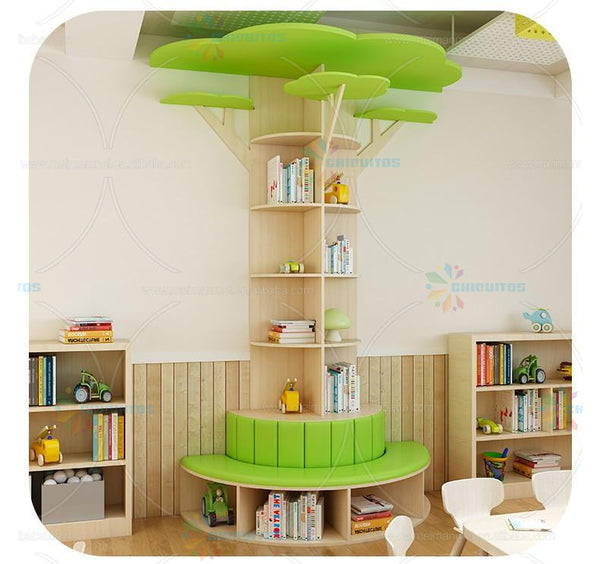 Chiquitos Library Tree Decorated Bookshelf Tree Shaped Kindergarten Living Room Wall Bookshelf Table And Chair