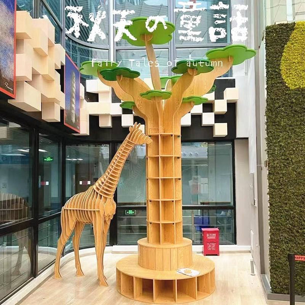 Chiquitos Kindergarten Hall Corner Ring Create Tree Decoration Pieces Picture Book Museum Early Education Agency Tree Bookshelf