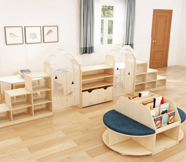 Chiquitos Nursery Furniture School Kindergarten Solid Wood kids library Furniture Storage Cabinet Learning Combination Bookcase