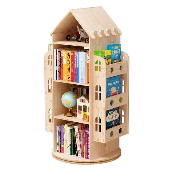 Chiquitos 360 Angle Solid Wood Children'S Rotating Bookshelf Simple Multi-Storey Living Room Storage Rack