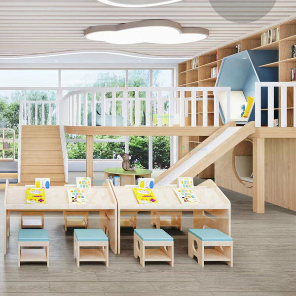 Chiquitos Day Care Center Modern wooden Children's kindergarten Stable high quality wooden stair nursery furniture set