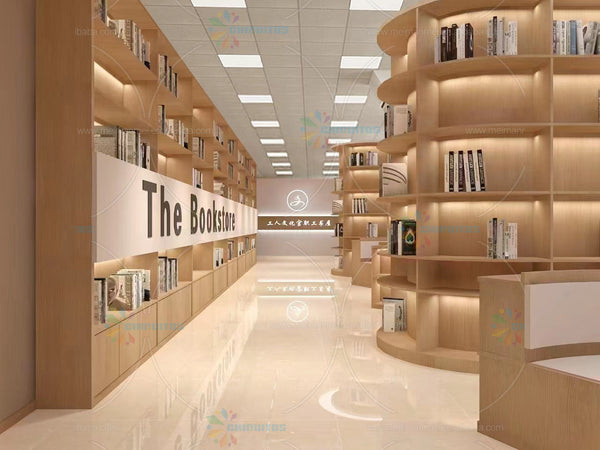 Chiquitos Modern Wooden Book Shelf Customized Library Design Bookstores Furniture Top Quality Book Case Wooden Cabinet Bookcase