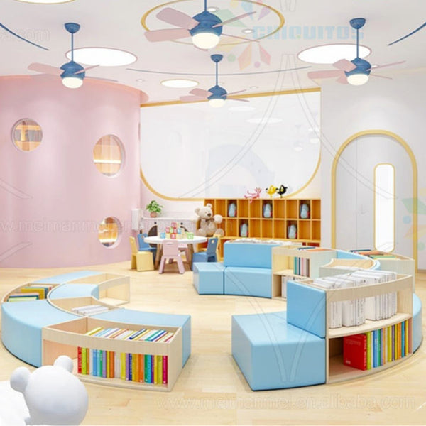 Chiquitos Creative Kindergarten Hall Bench Bookcase Elementary Kid Library Reading Room Picture Library Bookcase Sofa Stooll