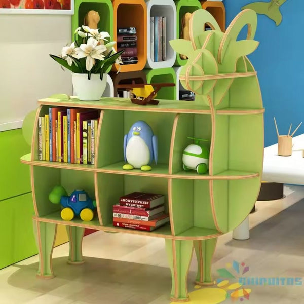 Chiquitos Custom wholesale children's wooden creative animal shape bookshelf display shelf storage shelf kindergarten supplies