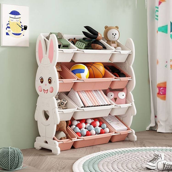 Chiquitos Children's toy storage rack cute rabbit storage toy rack Rabbit bookcase lovable storage rack living room library