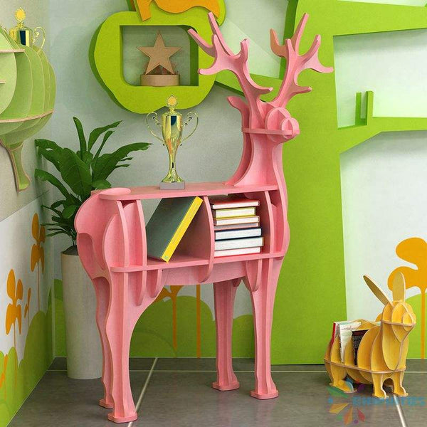 Chiquitos Modern Living Room Decoration Nordic Style Original Wood Color Deer Shape Shelving Bookshelves kindergarten supplies