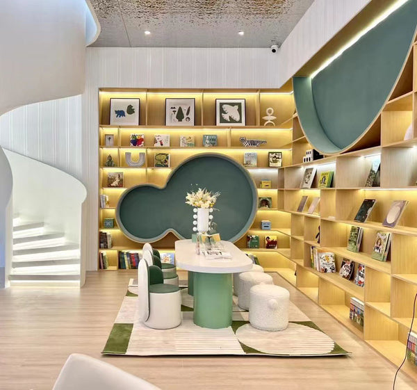 Chiquitos Wall custom bookcases circle-shaped corner wall bookshelves new custom children's bookcases library book displays