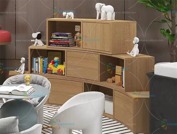 Chiquitos Customized Multi Tier Kindergarten Toy Storage Cabinet Children'S Creative Bookcase Shelves For Picture Book Library
