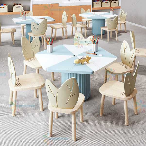 Chiquitos Simple Kindergarten Table Learning Table Hexagon Children'S Table And Chair Set daycare High-end Children's furniture