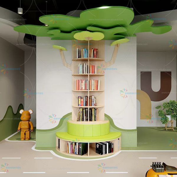 Chiquitos Library Daycare Furniture Kids Montessori reading corner tree shape Bookshelf hospital preschool kindergarten project