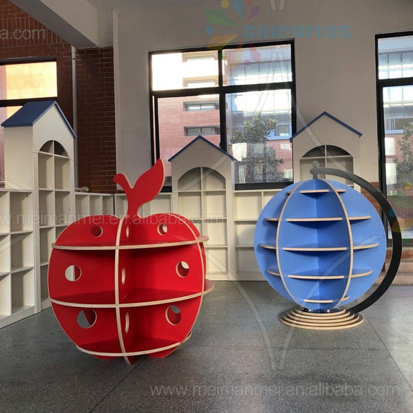 Chiquitos Library Daycare Furniture Kids Montessori reading corner Tree Bookshelf Table And Chair Daycare Supplies Best Service