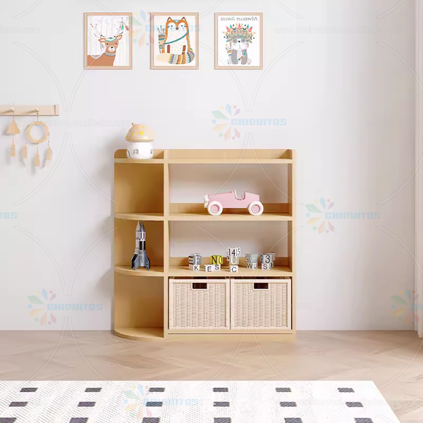 Chiquitos Solid Wood Combination Lattice Bookcase Children'S Bookcase Floor Shelf Locker Corner Combination