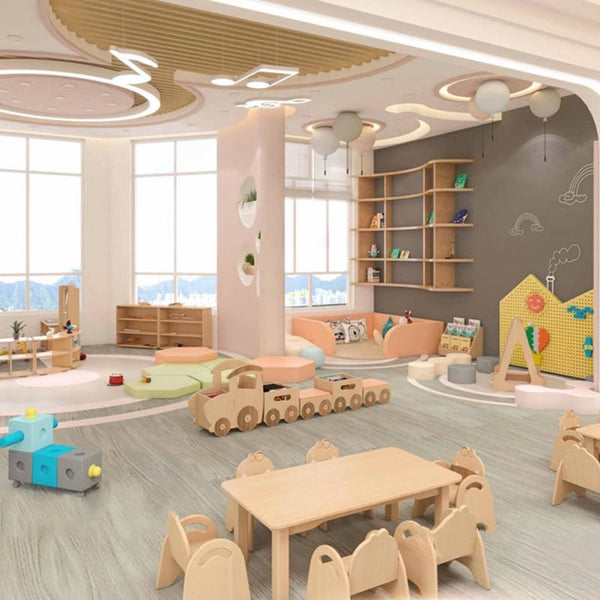 Chiquitos Nursery center table and chair beech solid wood storage area Corner functional area Wooden cabinet stack bed