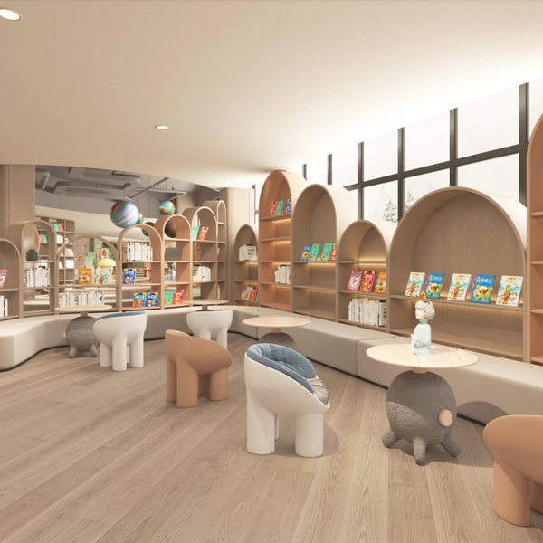 Chiquitos Dental Hospital Clinic Library Children'S Area Bookcase Lobby Lounge Area Sofa Seat Stool Children'S Display Bookcase