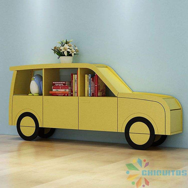 Chiquitos Kids Toy Car Theme Storage Cabinet Wood Furniture Toys Storage Bookshelf