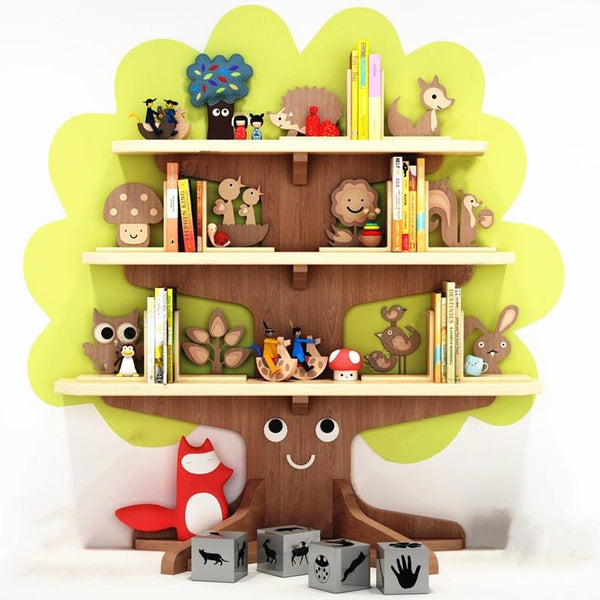 Chiquitos Master design creative tree partition bookcase kindergarten school corner wall display kids wooden book shelf cabinet