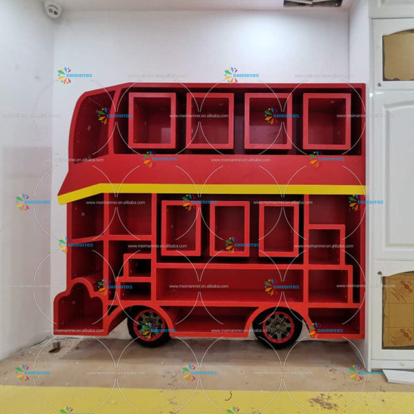 Chiquitos New Design Simple Household Space-Saving Creative Storage Bookcase Car Shape Kid Wooden Bookshelf
