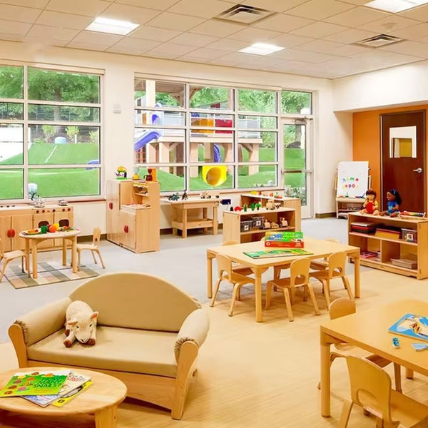 Chiquitos Kindergarten Happy Learning Area High Quality Study Table Child Gaming Solid Wood Chair And Kids Play Table Chair Set