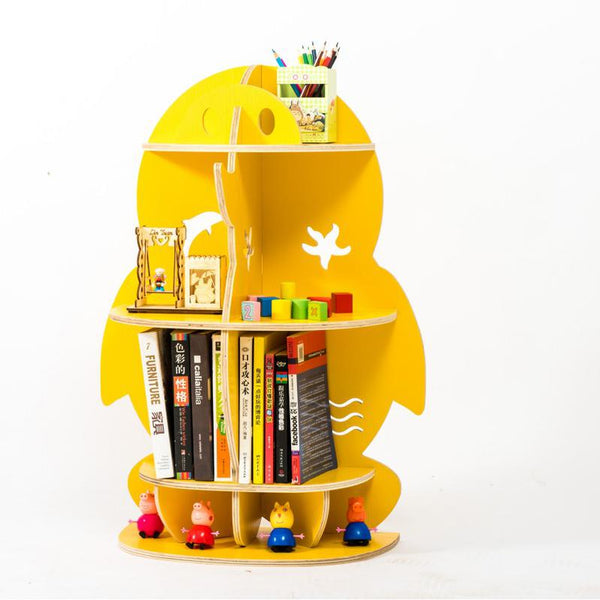 Chiquitos Creative Book Shelf Solid Wood Bookcase White Library Good Quality Rotating Modern Corner Penguin shape Bookshelves