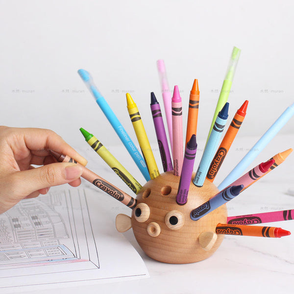 Chiquitos Office utensils Pen holder Solid wood Hedgehog Home ornaments ornaments Creative gift