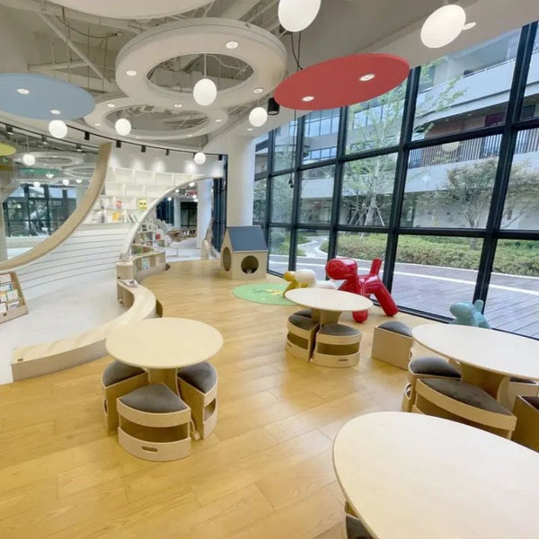 Chiquitos Play Room Reading Corner Wooden Furniture For Daycare Child Care Center Montessori Read Writing Table Chair Set