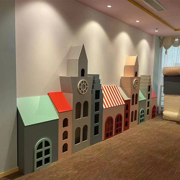 Chiquitos Customized Multi Tier Wooden Rack Castle Kids Children Storage Cabinet Home Living Room Library ornaments Decorative