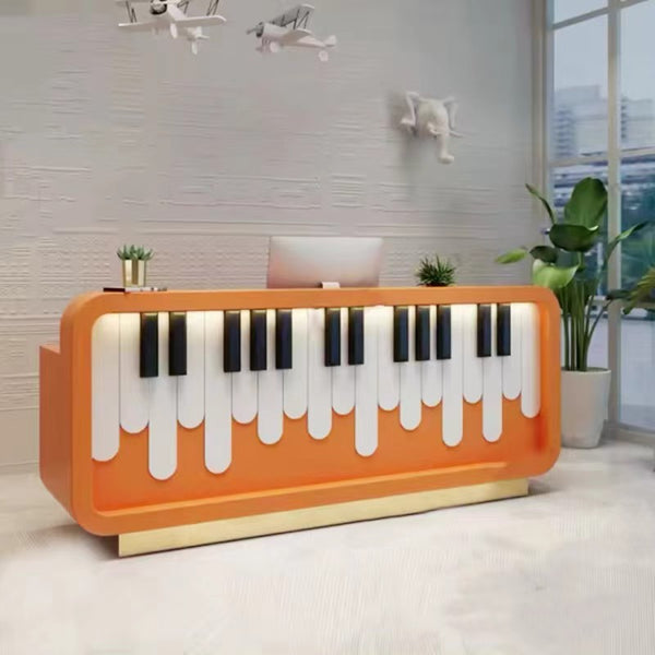 Chiquitos Low-price Creative And Diverse Shapes Wooden Front Desk Modern Commercial Reception Cabinet Company Hotel Office Desk