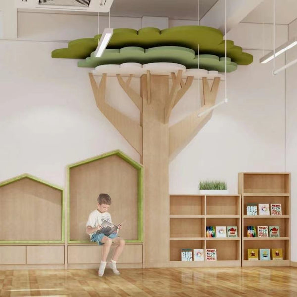 Chiquitos Kindergarten School Library Wooden Tree Bookcase Reading Area Child Care Day Care Bookshelf Reading Room Display Rack