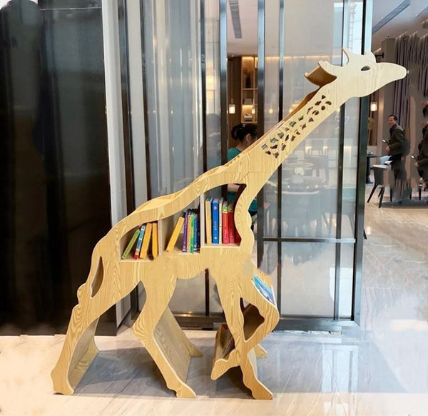 Chiquitos Creative giraffe animal office soft decoration display book case kindergarten picture kids library bookshelf